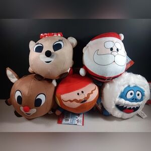 Set Of 5 Rudolph the Red-Nosed Reindeer Plush Toys 5.5" Rare NWT 2025